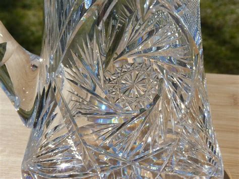 American Brilliant Cut Crystal Water Pitcher Etsy