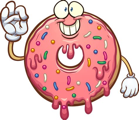 Cartoon Pink Donut