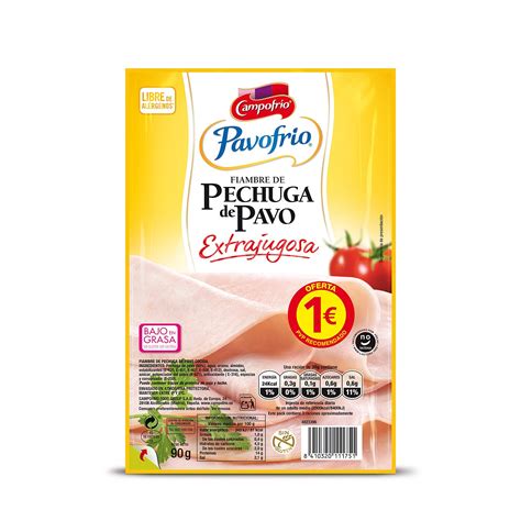 Pavofrío Campofrío Pechuga de pavo extrajugosa en lonchas Envase 90 g