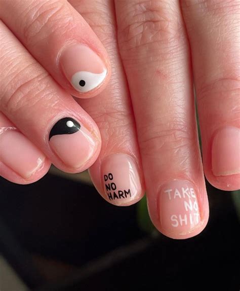 33 Best Yin Yang Nail Ideas Yin Yang Short Natural Nails I Take You