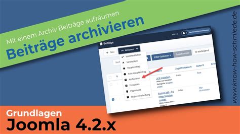 Joomla 4 Beiträge archivieren Grundlagen Joomla 4 x für Einsteiger