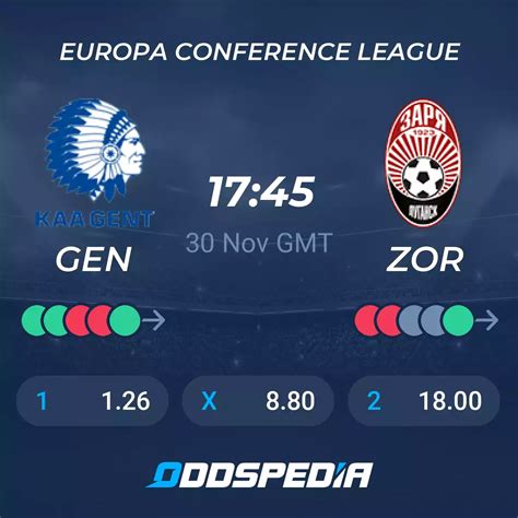 Gent V FC Zorya Luhansk Pronostici Risultati In Diretta E Quote Scommesse