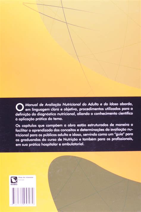 Manual de Avaliação Nutricional do Adulto e do Idoso Capa comum Casa