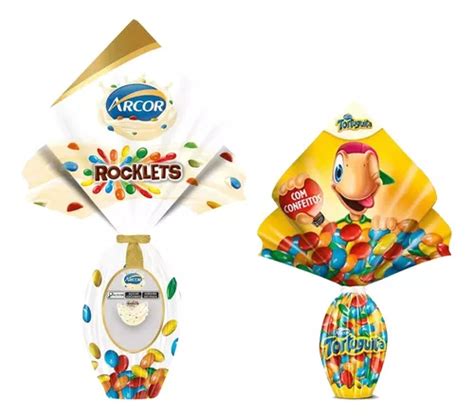 Kit Ovo De Páscoa Rocklets Ao Leite Tortuguita Confeitos