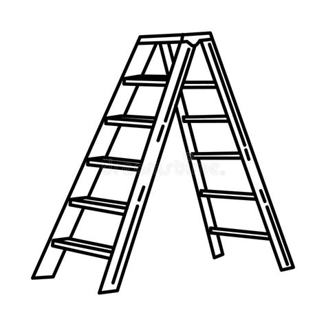 Step Ladder Icon Doodle Hand Drawn Or Outline Icon Style Stock Vector