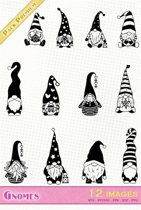 Gnomos Png Svg Dxf Eps Studio Siluetas Archivos De Corte