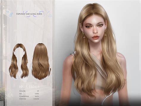 The Sims Resource Exposed Ear Long Hair Er