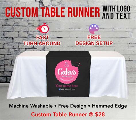 Custom Logo Table Runner Custom Table Runner With Your Logo - Etsy