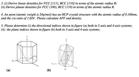 Solved Derive Linear Densities For Fcc Bcc I Chegg