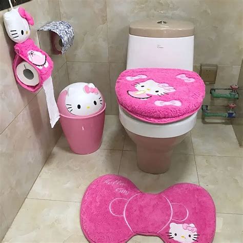 Sanrios cojín de asiento de inodoro Hello Kittys conjunto de tres