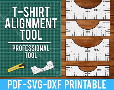 T Shirt Alignment Tool Printable PDF Svg Dxf Shirt Alignment Etsy