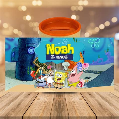 Adesivo Para Cofrinho Bob Esponja Elo7 Produtos Especiais