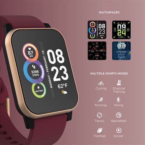 Itech Fusion 2 Gps 40mm Burgundy Aluminum Case With Black Sport Band