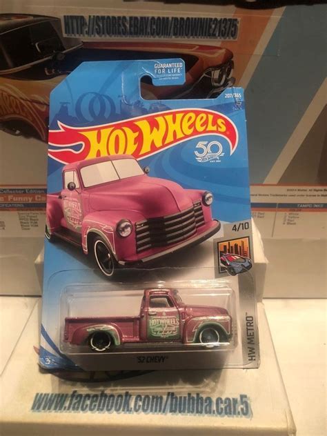 2018 Hot Wheels Hw Metro 410 52 Chevy Pickup Pink 207 Hotwheels Chevrolet Pickup Trucks