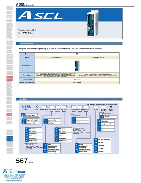 Iai Asel Controller Specsheet Pdf