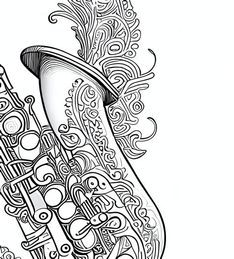 Saxophone Coloring Page