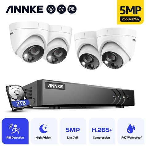 ANNKE 8CH 5MP Security Camera System 5MP Lite 5IN1 H 265 DVR With 4pcs