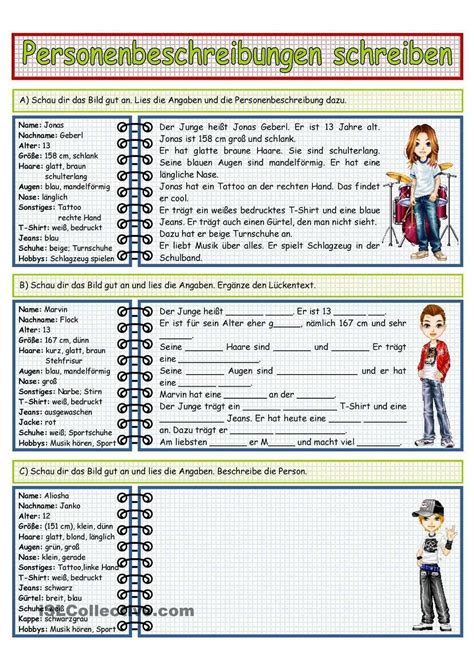 Deutsch 6 Klasse Gymnasium Personenbeschreibung Beispiel
