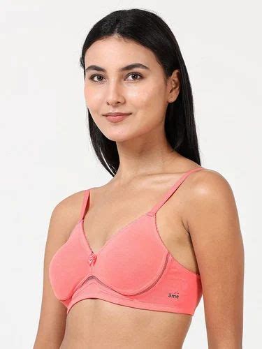 Cotton Ame Pink Plunge Neck T Shirt Bra Size 32b Plain At Rs 333piece In Bengaluru