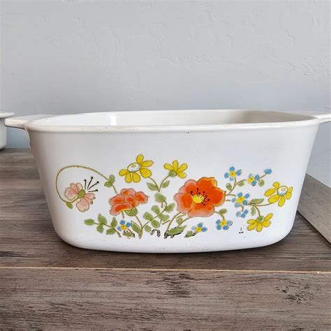 Vintage Corning Ware Wildflower 2 Quart Casserole Dish Oven Baking Etsy