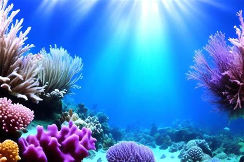 Underwater scene. Ocean coral reef underwater. Sea world under water background. | Water ...