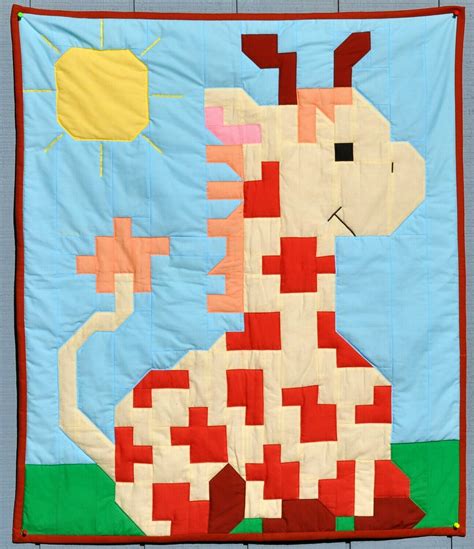 Giraffe Baby Quilt Pattern - 3 sizes - PDF