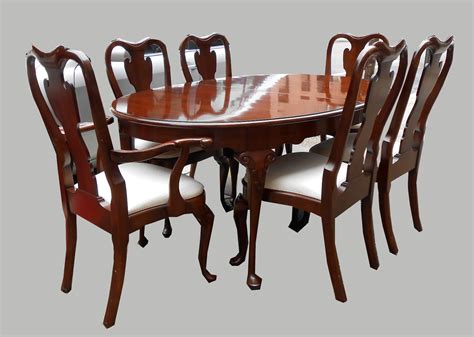 Uhuru Furniture & Collectibles: Queen Anne Style Dining Table + 6 ...