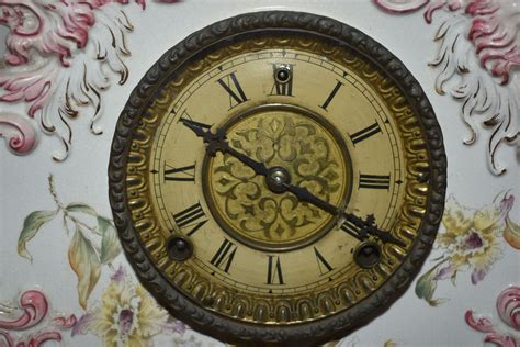 Porcelain Mantle Clock By Wm L Gilbert Clock Co