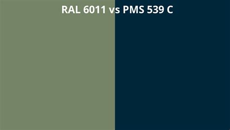 Ral 6011 Vs Pms 539 C Ral Colour Chart Uk