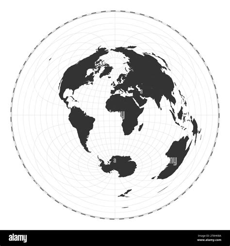 Vektor Weltkarte Azimutale Quidistante Projektion Einfache