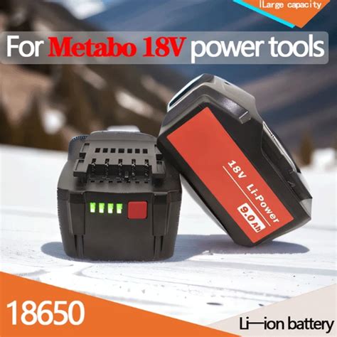Battery 18V 9000mah for Metabo Cordless Power Tool Drill Drivers Wrench ...