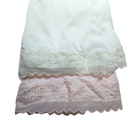 Vintage Caresse Lingerie Set Of 2 Pink White Nylon Half Slip With Lace S M Etsy