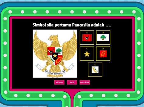 Latihan Simbol Sila Pancasila Gameshow Quiz