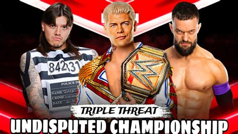 Cody Rhodes Vs Dominik Mysterio Vs Finn Balor Undisputed Championship