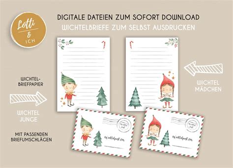 Wichtelbriefe Zum Ausdrucken Wichtelpost Weihnachtswichtel Etsy De