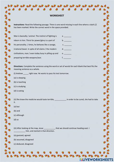 Omission Worksheet Anjaliy Live Worksheets