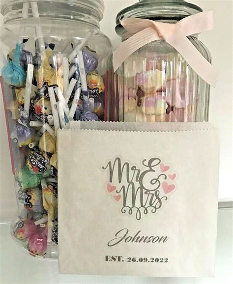 Personalised Wedding Sweet Candy Cart Cake And Favour Bags Ebay