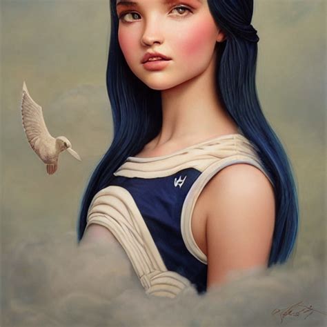 Krea Ai Tom Bagshaw Portrait Very Beautiful Mix Of Dove C