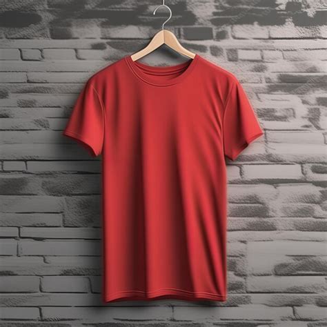 Mockup Ropa Camiseta Roja En Blanco Foto Premium