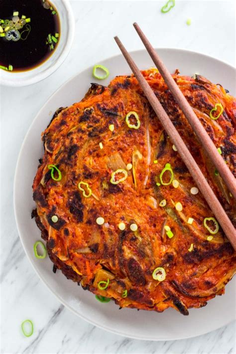 Vegan Korean Kimchi Pancakes - My Eclectic Bites