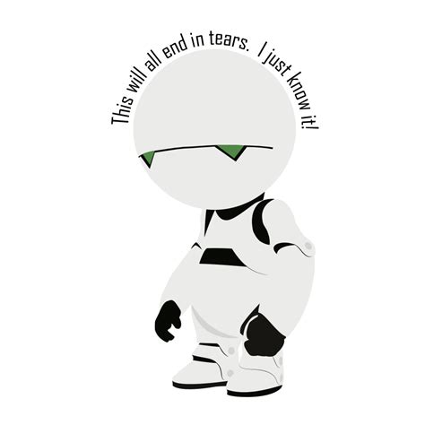 Marvin The Paranoid Android Tshirt Design Hitchhikers Guide To The