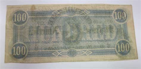 Civil War Confederate $100 bill, very good circulated condition , 1864 ...