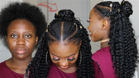 Quick Protective Style Half Feed In Braids Half Crochet Hair On Short