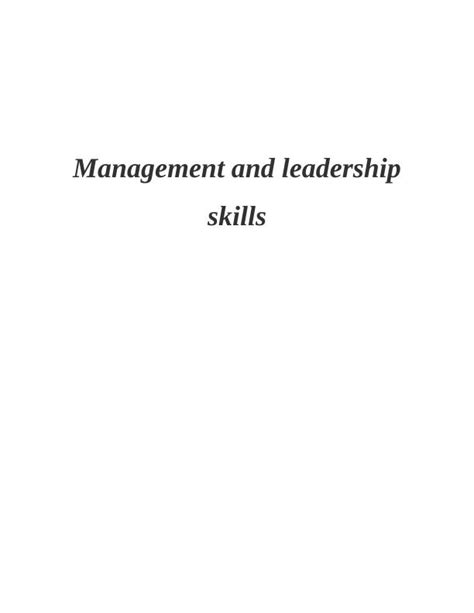 Management And Leadership Skills For Tesco Reflection And Analysis