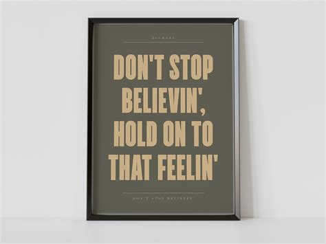 Journey Dont Stop Believin Song Lyrics Poster Etsy