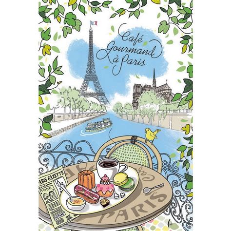 Dish Towel Tea Towel Cafe Gourmand A Paris 100 Cotton Made In