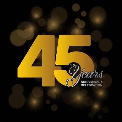 Premium Vector 45th Anniversary Logo Design Golden Anniversary