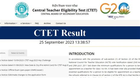 Cbse Ctet Result 2023 Ctet Result Released Cut Off Cutoff Download