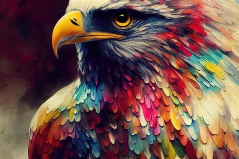 Premium Photo | Eagle in the sky color art