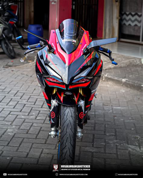 Desain Sticker Honda CBR 250RR Hitam Merah Fullbody Nusakambangan Sticker